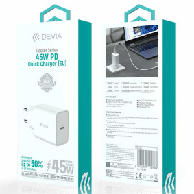 Devia Adapter Rocket series Gan 45W bela