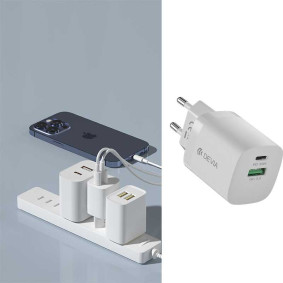 Adapter Devia Smart Series PD+QC Quick Charger 30W Bela