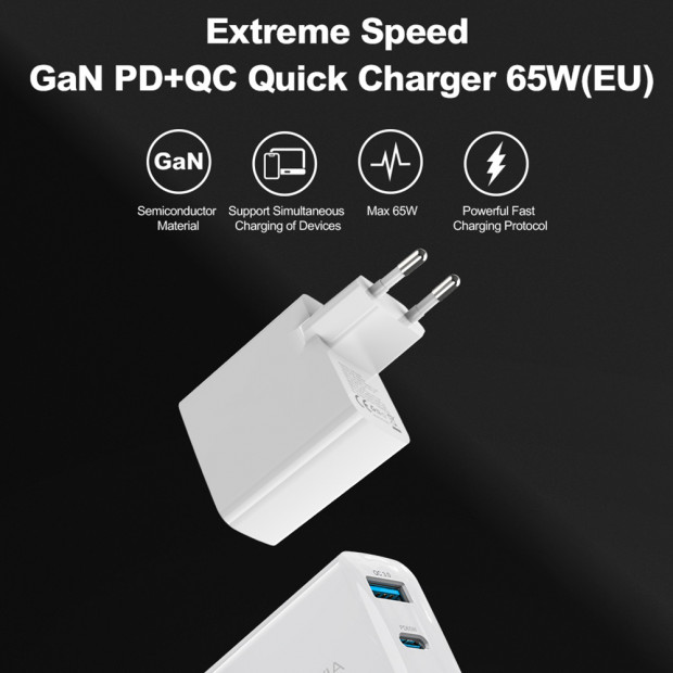 Extreme Speed Devia GaN PD+QC Quick Charger 65W