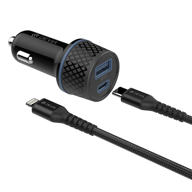 Auto punjac Devia Extreme speed series PD30W+QC full compatible PD car charger suit Crna