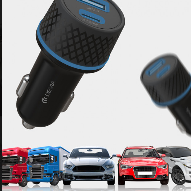 Auto punjac Devia Extreme speed series PD30W+QC full compatible PD car charger suit Crna