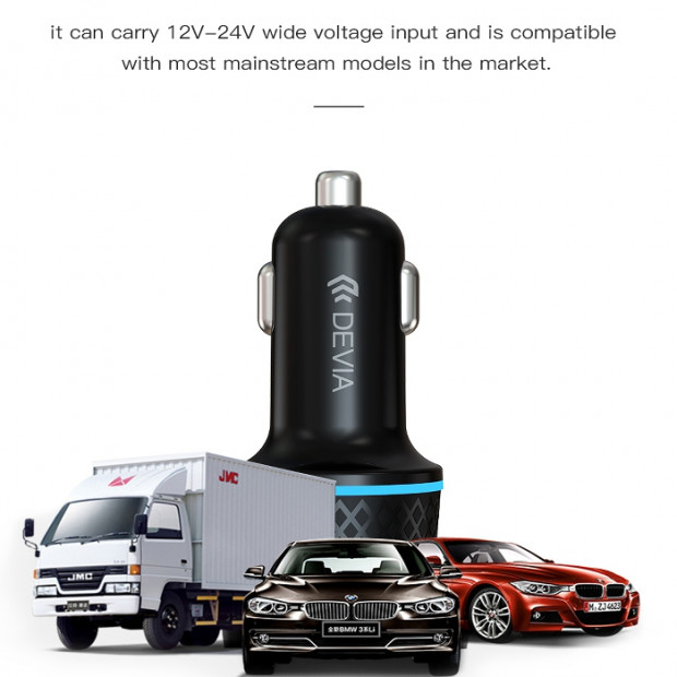Auto punjac Devia Extreme speed series PD30W+QC full compatible PD car charger Crna