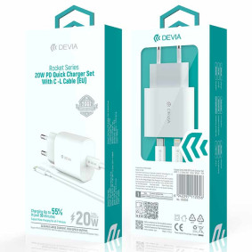 Rocket Series Devia Charger PD Quik Charger Set with C-L 20W  Bela