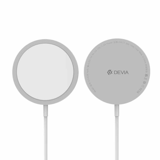 Smart Series Devia Magnetic wireless charger 15w silver