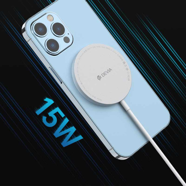 Smart Series Devia Magnetic wireless charger 15w silver