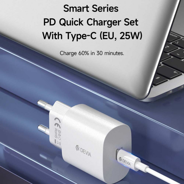Kucni Pucnjac Devia PD Set With Type-c Cable 25w Bela