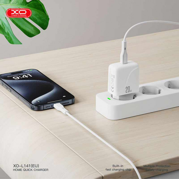 XO-L141(EU) Punjač 20W i kabl Type-c na Lightning Beli