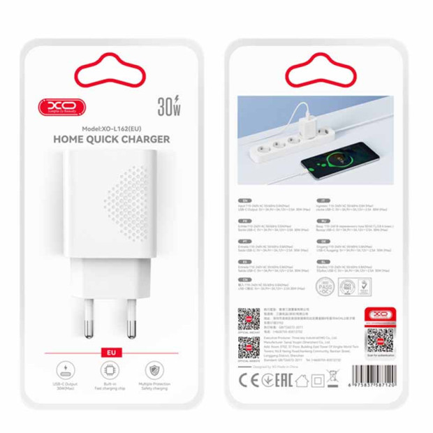 XO L162 Adapter 30w Usb-c beli
