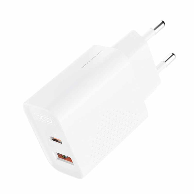 XO L163 Adapter 30w Usb-C+USB-A beli