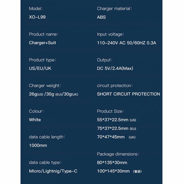 XO-L99 Adapter Quick Charger 2.4A Max Beli