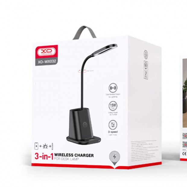 XO-WX032 3u1 wireless drzac punjac 25w-Desktop Lampa-crni