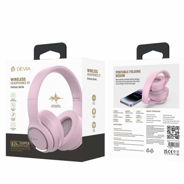 Wireless Slusalice Devia Kintone V2 Roze