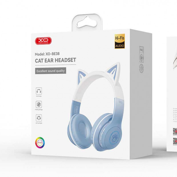 XO-BE38 Bluetooth slusalice za decu Cats Ear roze