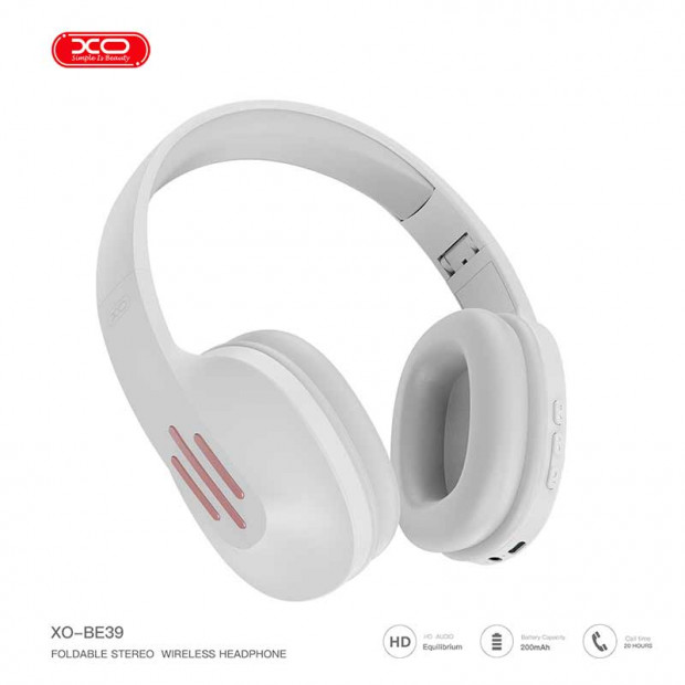 XO-BE39 Bluetooth slusalice bele