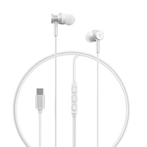Slusalice Devia Smart Series M1 Metal Type-c Bela