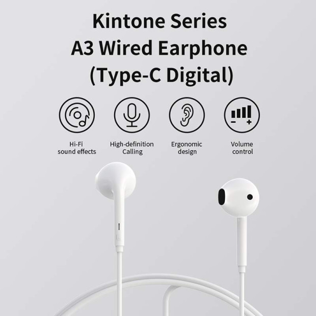 Slušalice Devia Kinton Series A3 Type-C Bele