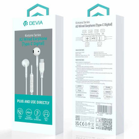 Slušalice Devia Kinton Series A3 Type-C Bele