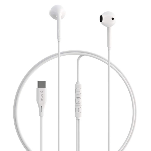 Slušalice Devia Kinton Series A3 Type-C Bele