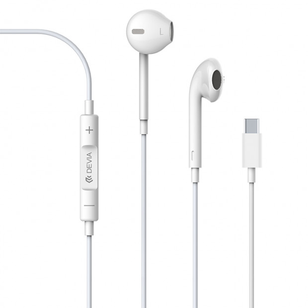 Slusalice Devia Smart Series Earpods With Type-C Interface (Digital) Bela