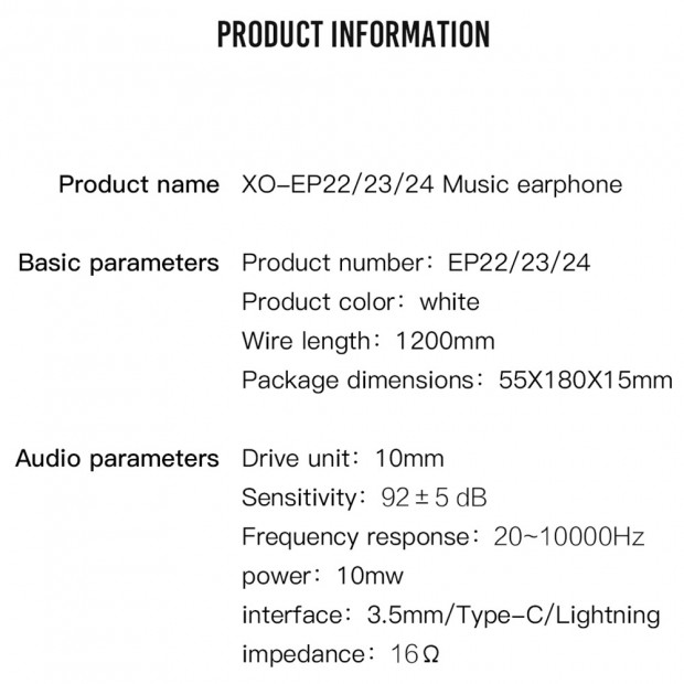 Bluetooth slusalica XO EP24 za Iphone bela