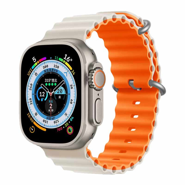Narukvica Silikonska Devia Sport6 za Apple Watch 38/40/42mm belo-narandzasta