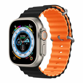 Narukvica Silikonska Devia Sport6 za Apple Watch 38/40/42mm crno-Narandzasta