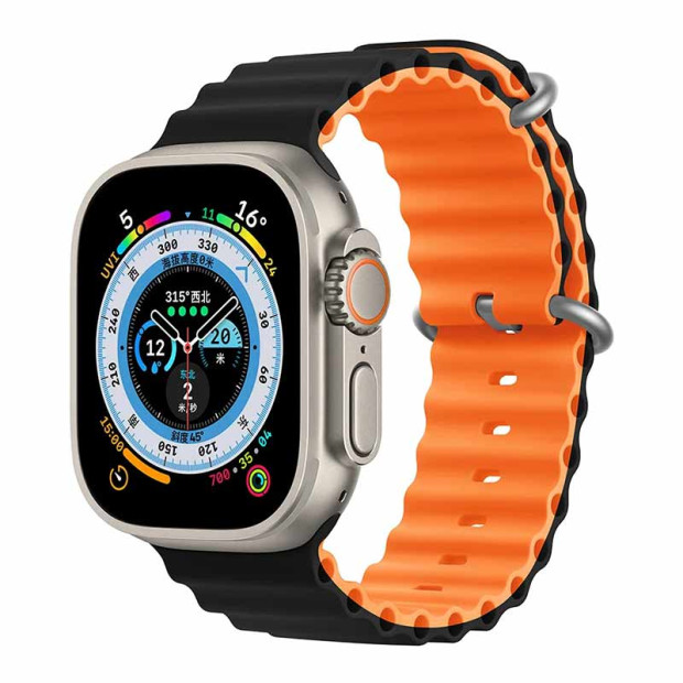 Narukvica Silikonska Devia Sport6 za Apple Watch 38/40/42mm crno-Narandzasta Narukvica Silikonska Devia Sport6 za Apple Watch 38/40/42mm crno-Narandzasta