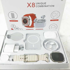 Set 6 u 1 (Adapter 20W, Smart Sat, Kabl c na c, Bezicne slusalice, Power bank 5000mAh i magsafe punjac) Sivi