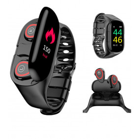 Smart watch bracelet with TWS earbuds BT 5.0