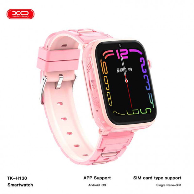 XO-H130 GPS Smart watch 4G for kids roze