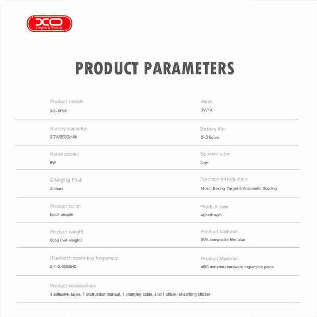 XO-SF02 Muzicka Bokserska Meta sa Led svetlom
