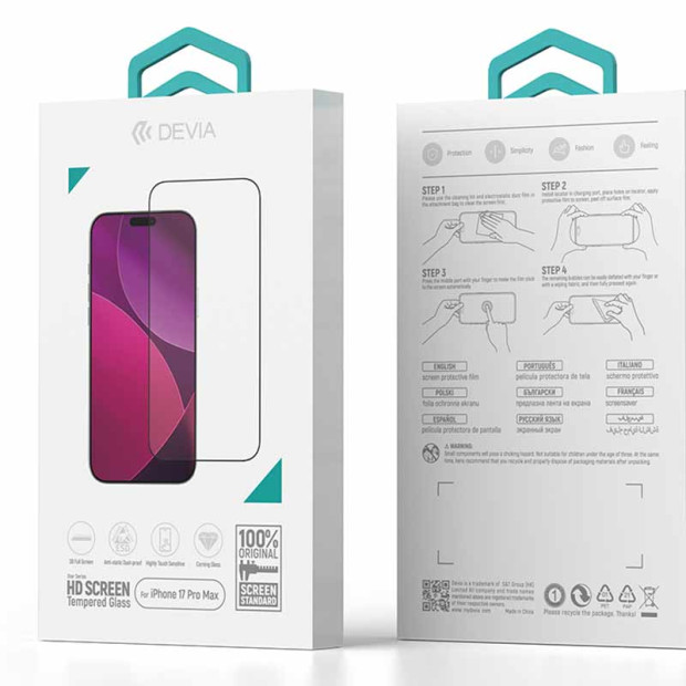 Zastitno staklo Devia HD Screen za Iphone 17